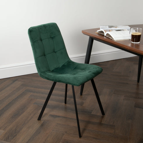 Native Home Lifestyle Squared Green Dining Chairs (Set Of 2)